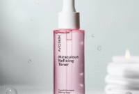 Cara Membuat Gambar Promosi skincare Avoskin Miraculous Refining Toner menggunakan AI (Stable Diffusion) berikut Contoh Prompt nya